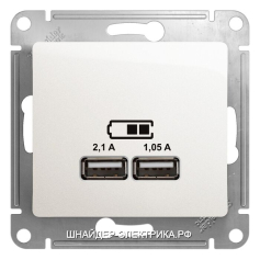 SE Glossa Перламутр Розетка USB зарядное устройство