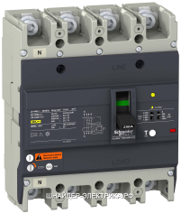 SE EasyPact EZC Автоматический выключатель с дифференциальной защитой 36кA 415В 4P3Т 250A