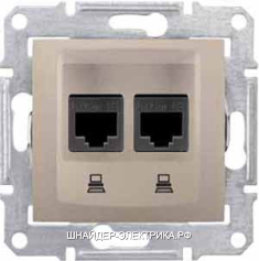 SE Sedna Титан Розетка компьютерная 2-ая RJ45 кат. 5e STP
