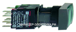 SE XB6 Кнопка с возвратом зеленая с подсветкой 24В АС/DC 1НО