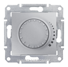 SE Sedna Алюминий Светорегулятор поворотный 25-325Вт, для л/н и г/л с электр. трансформатором