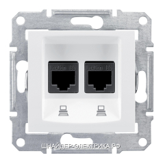 SE Sedna Бел Розетка компьютерная 2-ая  RJ45 кат. 6 UTP
