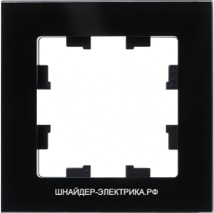 Рамка 1-ая (одинарная), Стекло Черное, серия Atlas Design Nature, Schneider Electric