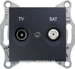 SE Sedna Графит Розетка TV/SAT проходная 8db