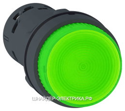 SE XB7 кнопка 22мм до 250В зеленая с подсветкой