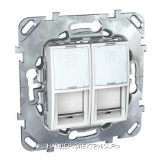 Schneider Unica Бел Розетка комп(RJ45) 2-ая кат 5е