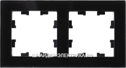 Рамка 2-ая (двойная), Стекло Черное, серия Atlas Design Nature, Schneider Electric